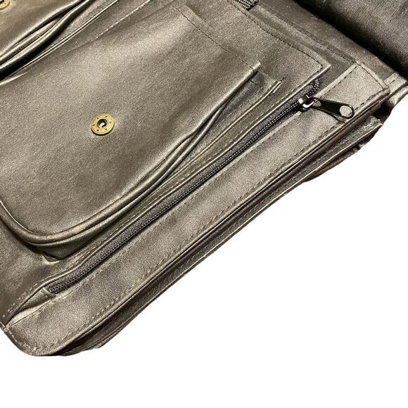 Leather look black laptop briefcase messenger  bag -NWT - Picture 9 of 12